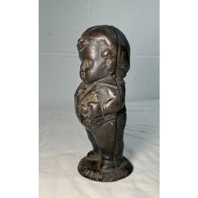 Rare Antique 19th Century 1880's Painted Cast Iron Middy Boy Coin Still Bank For Sale In New York - Image 6 of 11