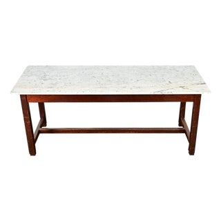 French 19th Century Marble Top Farm Table For Sale