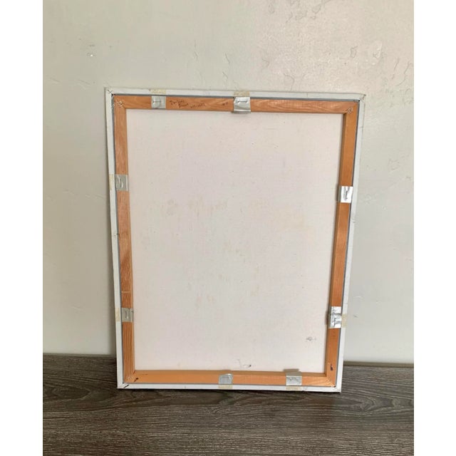 Shabby Chic Coral and Yellow Roses Floral Botanic Acrylic Painting - Signed Original For Sale - Image 3 of 4