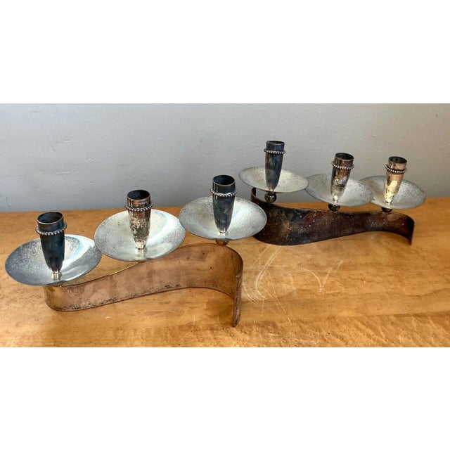 Vintage Carole Stupell for Royal Hickman Silverplate Candlesticks - A Pair For Sale - Image 17 of 18