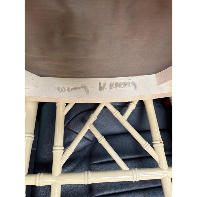 Painted Faux Bamboo Chinoiserie Style Dining Chairs -Set of 8 For Sale - Image 10 of 16