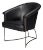 Black Leather Tub Chair For Sale