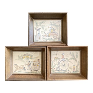 Early 20th Century Figurative Sketches, Framed - Set of 3 For Sale