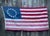 Blue Real Vintage Betsy Ross American Revolutionary Flag 13 Stars Cotton 1976 With Beautiful Naturally Faded Patina and Wear. 3x5 For Sale - Image 8 of 8