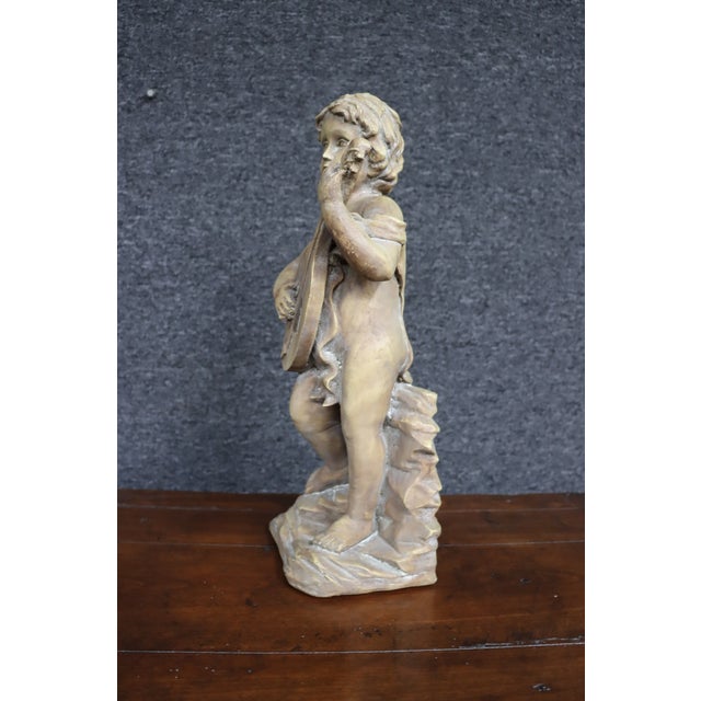 Mid 20th Century Italian Putti Figure Playing Mandolin For Sale - Image 5 of 5