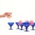 Cobalt blue cocktail glasses, set of 6. This delicate set of cobalt blue stemmed glasses is a sophisticated feature to any...