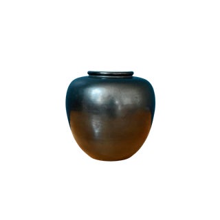 Black Glazed Ceramic Vase from Elchinger, Soufflenheim, Alsace, 1950s For Sale