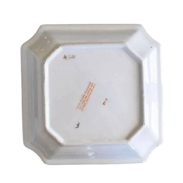 Square Famille Rose Pink Chinoiserie Decorative Ceramic Trinket Dish / Catchall For Sale - Image 4 of 5