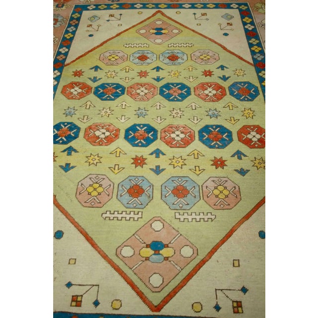 Hand-knotted all-wool rug - wool pile on a wool warp. This rug is interesting not only from an aesthetic and practical...
