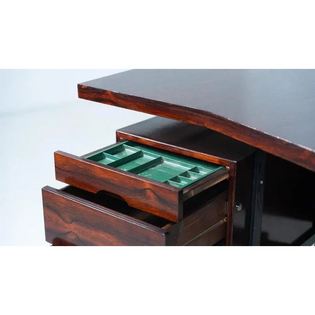 Wood Mid-Century Modern Italian Wooden Desk with Drawers, 1960s For Sale - Image 7 of 18
