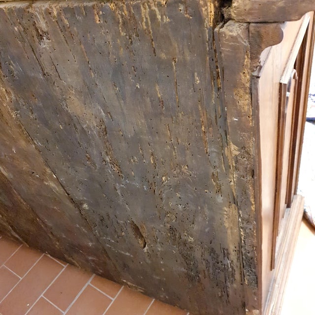 Wood Antique 17th Century Walnut Sideboard with Rusticated Walnut Briar Doors For Sale - Image 7 of 8