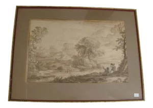 17th Century Landscape Ink Wash