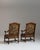Pair of 19th Century French Dark Brown Louis XIII Upholstered Throne Armchairs For Sale - Image 10 of 14
