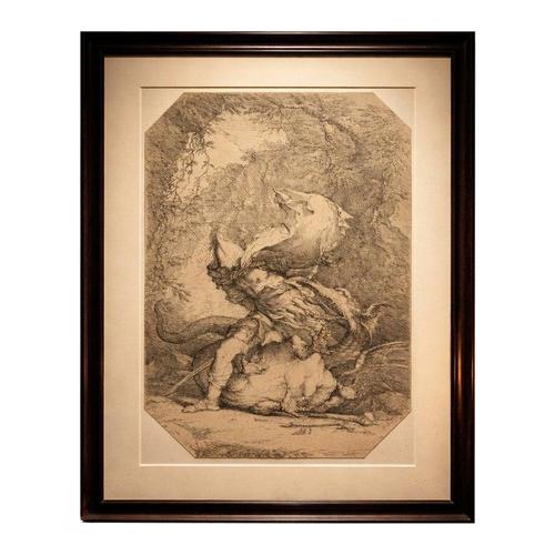 Salvator Rosa, Jason and the Dragon, 1663, Etching on Paper For Sale - Image 9 of 9