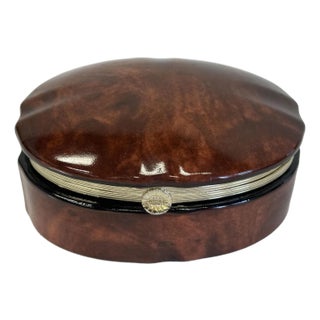 Vintage Frederick Cooper Style Faux Burl Wood Porcelain Box For Sale