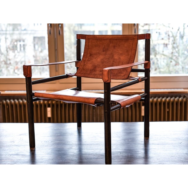 Vintage Leather Safari Chairs by Abel Gonzalez, 1960s, Set of 2 For Sale - Image 4 of 18