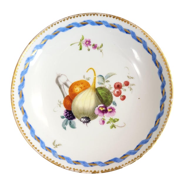 Ceramic Marcolini Porcelain Saucer with Blue Ribbon Border from Meissen, 17741814 For Sale - Image 7 of 7