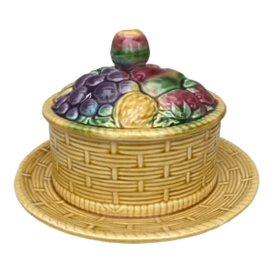 French Majolica Fruits Tureen Sarreguemines, Circa 1920