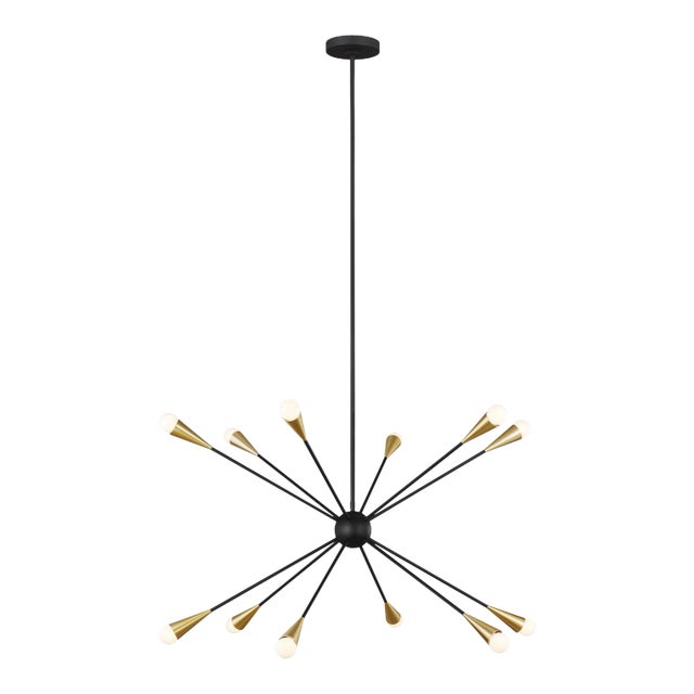 Ellen DeGeneres by Visual Comfort Studio Jax Large Chandelier, Black For Sale