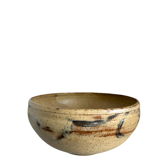 Mid-Century Modern Handmade Extra Large Vintage Studio Pottery Bowl For Sale - Image 3 of 6