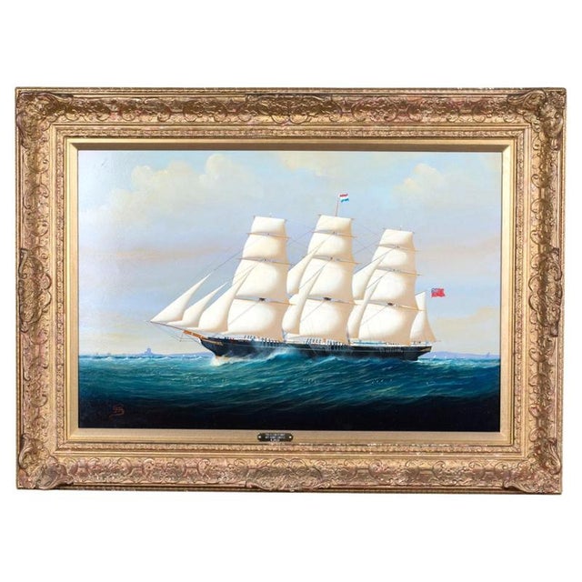 Anthony Skuse, Marine Seascape of The Ellen Stuart Ship, Oil Painting For Sale - Image 9 of 9