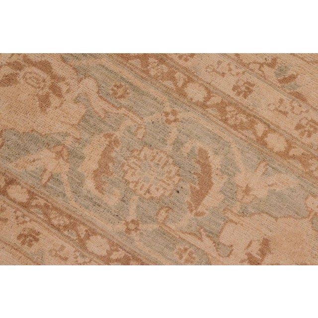 Shabby Chic Shabby Chic Ziegler Beige Green Hand-Knotted Wool Rug - 8'0'' X 9'11'' For Sale - Image 3 of 7
