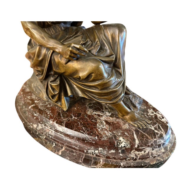 19th Century French Bronze Figure of Ancient Greek Philosopher Zeno of Elea. For Sale In Los Angeles - Image 6 of 10