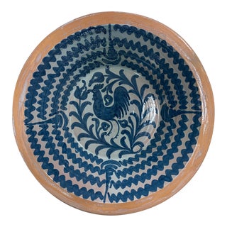 Rooster Blue Lebrillo Ceramic Bowl From Spain For Sale
