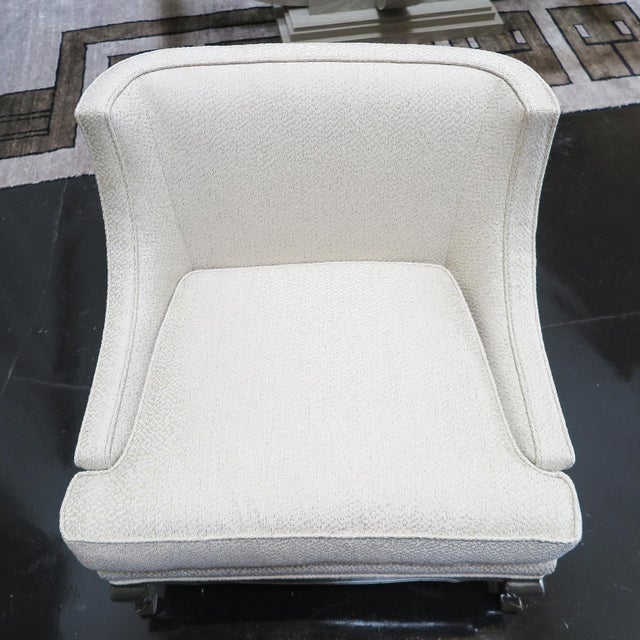 Art Deco 1940s Vintage French Silver Leaf Lounge Chairs- A Pair For Sale - Image 3 of 12