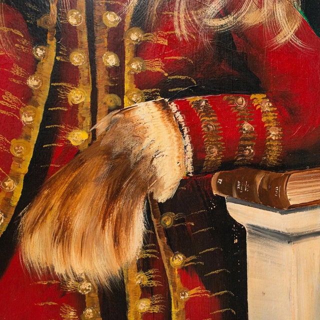 Black 1970s Vintage Victorian English Pine Lion Portrait For Sale - Image 8 of 9