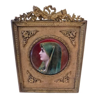 Antique French Empire Enamel Miniature Painting For Sale