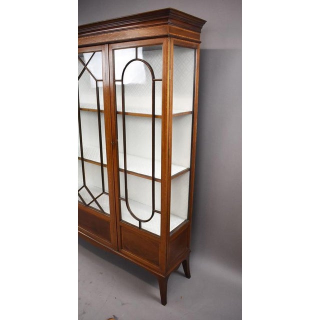 Edwardian Mahogany Inlaid Display Cabinet, 1910 For Sale - Image 12 of 13