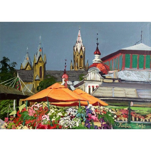 Kristine Kvitka, Peter Market in Liepāja, 2010, Oil on Canvas, in Good conditions. Designed from 2000 This piece has an...