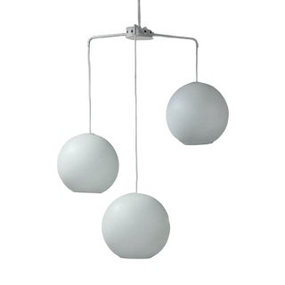 Mid-Century Pendant Lamp with Three Large Opal Glass Globes from Philips, 1960s For Sale