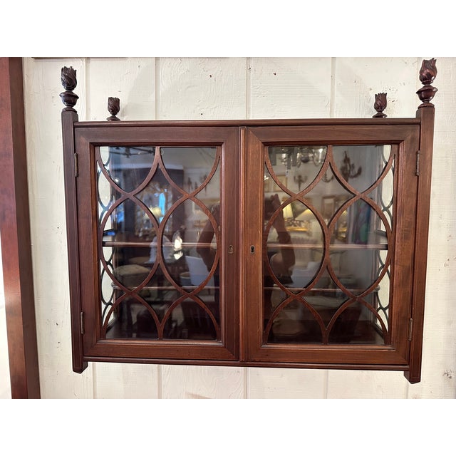 Antique Mahogany & Glass Regency Wall Cabinet For Sale - Image 13 of 16