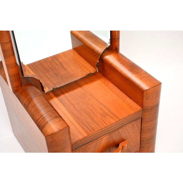 Art Deco Figured Walnut Cheval Floor Mirror, 1930s For Sale - Image 9 of 12