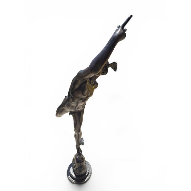 Neapolitan Artist after Giambologna, Large Patinated Figure of Mercury, Bronze For Sale - Image 3 of 11