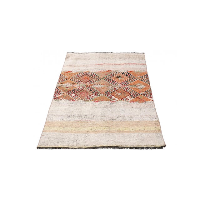 Mid-Century Modern Vintage Decorative Turkish Kilim Rug - 3`1″ X 5`2″ For Sale - Image 3 of 6