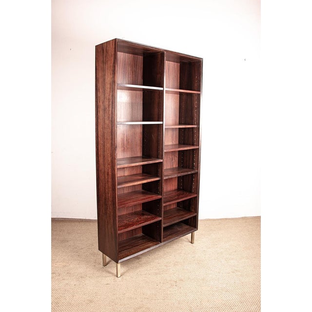 Large Danish Tall Bookcase in Rosewood by Erik Brouer for Brouers Mobelfabrik, 1960s For Sale - Image 11 of 13