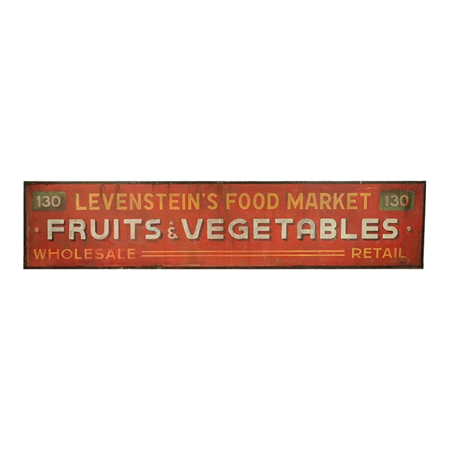 Newly Made Reclaimed Fruits & Vegetables Aluminum Movie Prop Sign For Sale