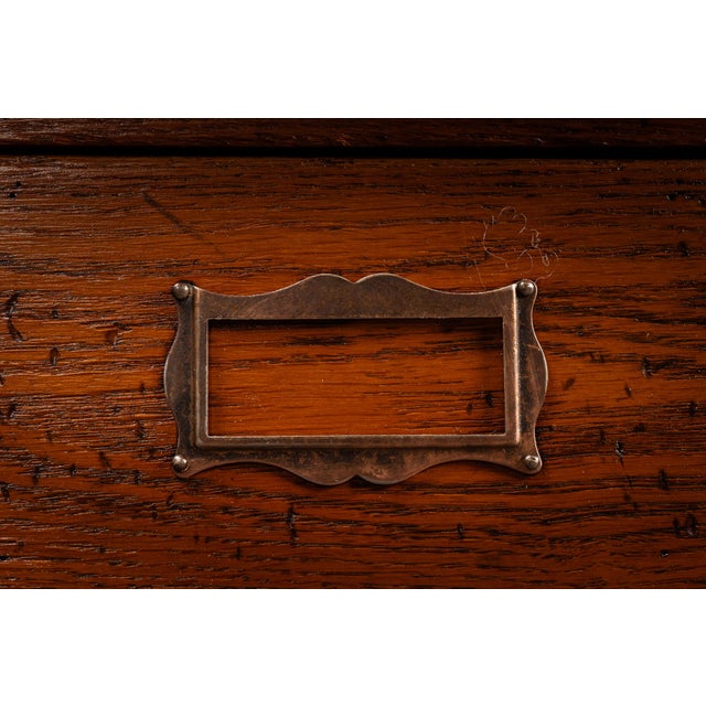 Copper Antique Double-Stack Oak Flat File Cabinet For Sale - Image 8 of 11