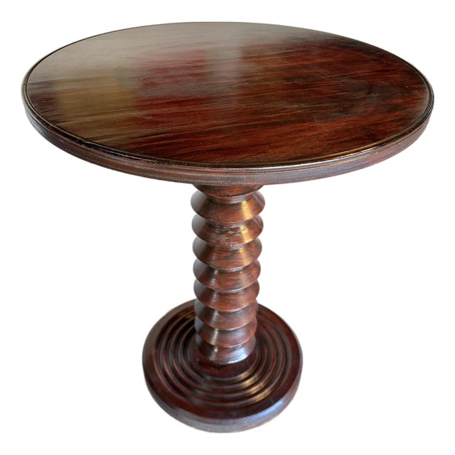 Mid 20th Century French Walnut Side Table in the Style of Charles Dudouyt For Sale