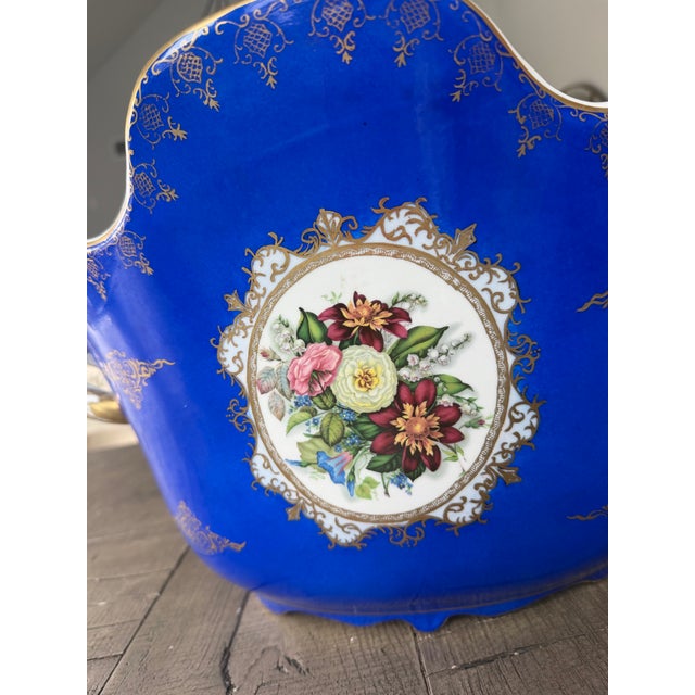 Late 20th Century Oversized Meissen-Style Cobalt Porcelain Wine Cooler For Sale In Dallas - Image 6 of 7