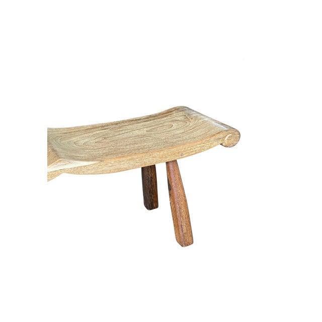 Not Yet Made - Made To Order Very Long Sculptural Teak Wood Bench, Modern Organic, Stunning Wood Textures For Sale - Image 5 of 8