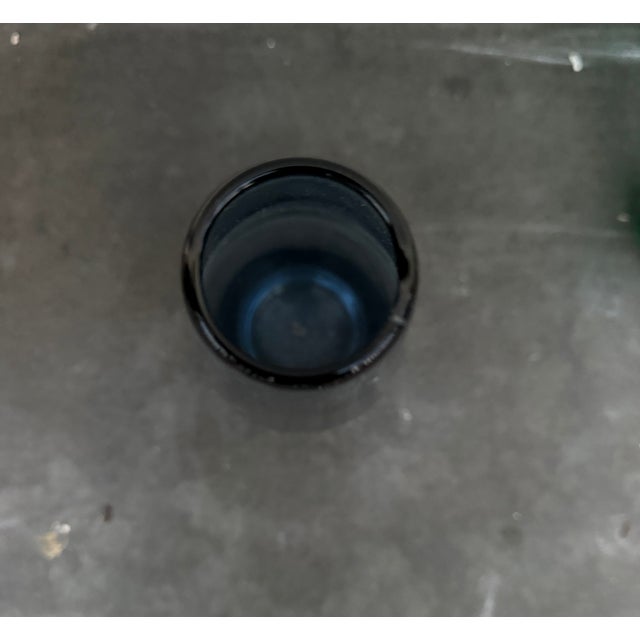 Riihimaen Lasi 1960s Riihimaen Lasi Oy Finland Tapered Blue Glass Vase Mid Century Danish Modern For Sale - Image 4 of 4