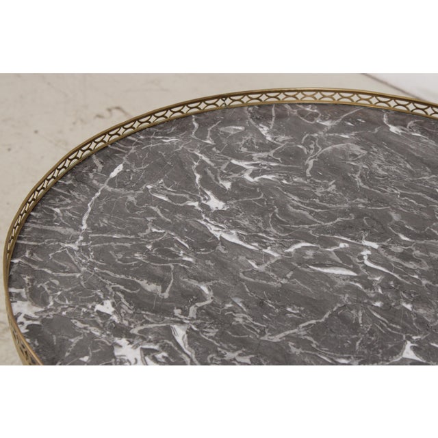 French Louis XVI Style Marble Top Round Lamp Table For Sale - Image 13 of 15