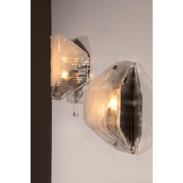 Large Glass Wall Lights by J.T Kalmar, 1970s, Set of 2 For Sale - Image 11 of 12