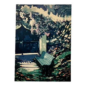Jon Carsman, Park Bench Silkscreen Lithograph Hand Signed "The Covered Gate"
