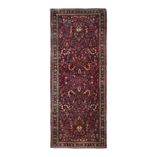 Antique Sarouk Rug 2'6'' x 6'3'' For Sale