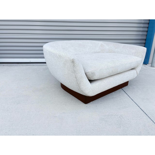 1970s Mid Century Walnut Barrel Chair, Refinished For Sale - Image 4 of 12